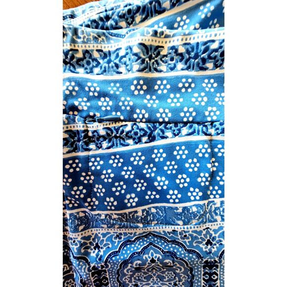 J McLaughlin Blue White Print Pull on Pants/Leggings Casual Workout Wear Sz XS - Picture 4 of 9